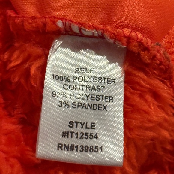 ODDY Cozy Red-Orange Fleece Pull Over Sweater - Picture 6 of 6